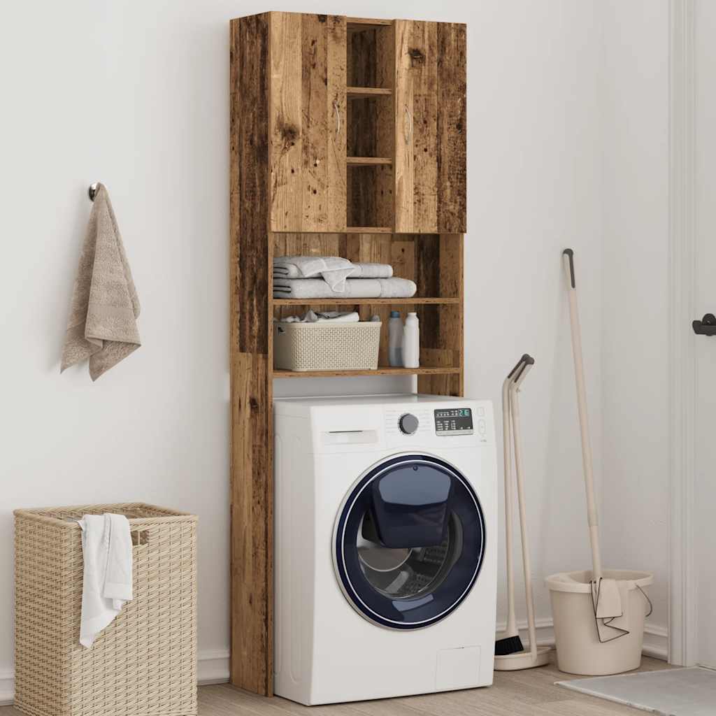 Washing machine cabinet old wood look 64x25.5x190 cm