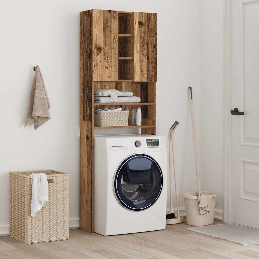 Washing machine cabinet old wood look 64x25.5x190 cm