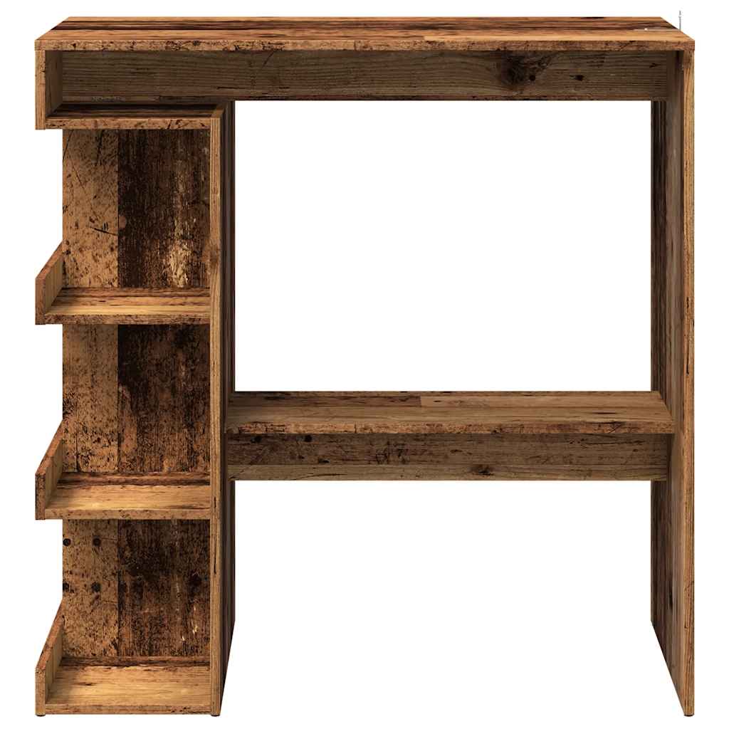 Bar table with shelf old wood look 100x48x101.5 cm