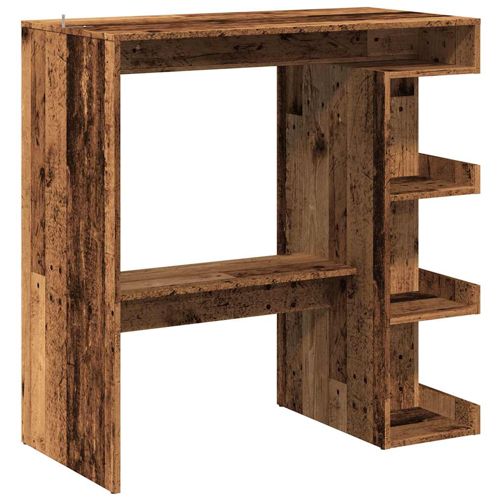Bar table with shelf old wood look 100x48x101.5 cm