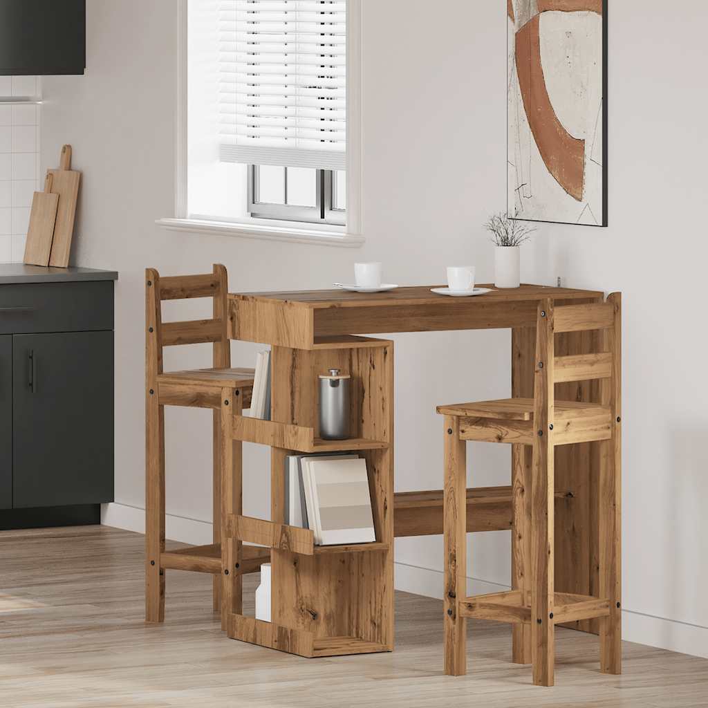 Bartisch mit Regal Artisan-Eiche 100x48x101,5 cm