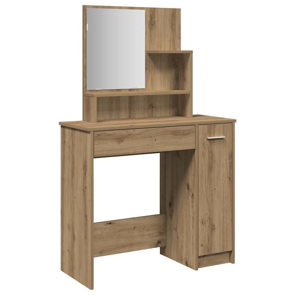 Dressing table with mirror Artisan oak 86.5x35x136 cm