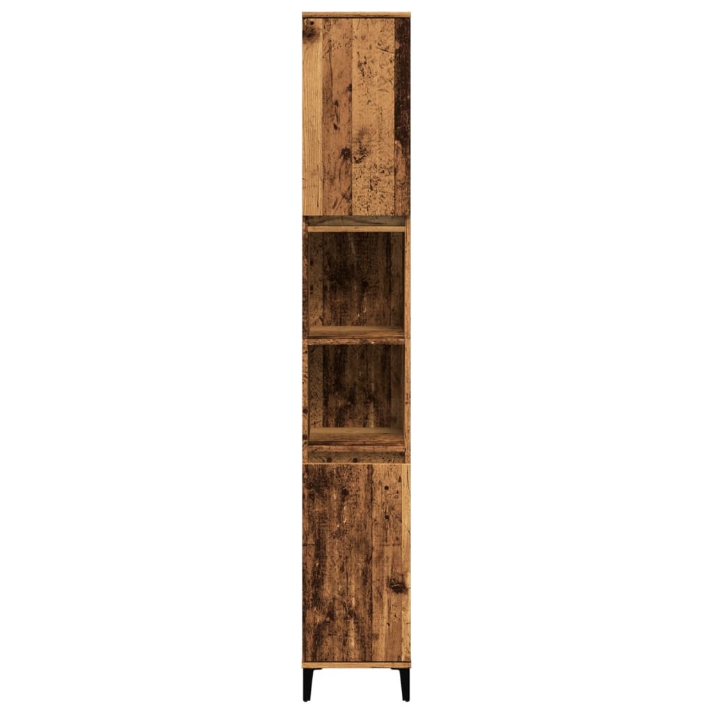 Bathroom cabinet old wood look 30x30x190 cm wood material