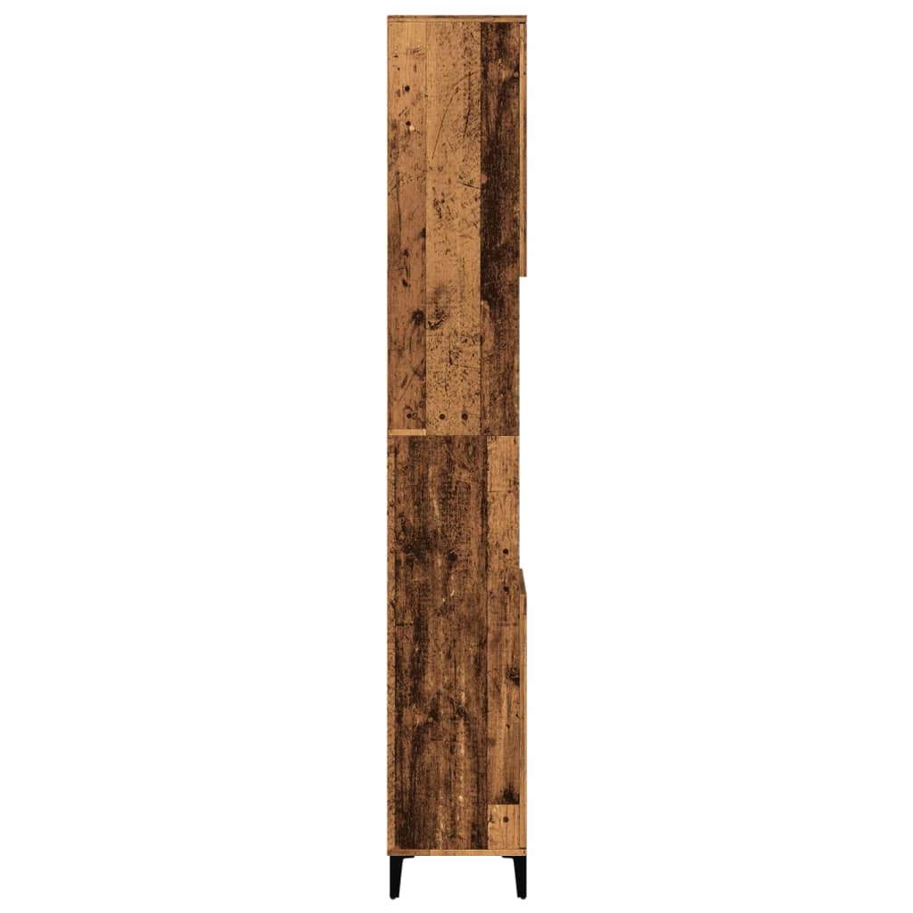 Bathroom cabinet old wood look 30x30x190 cm wood material