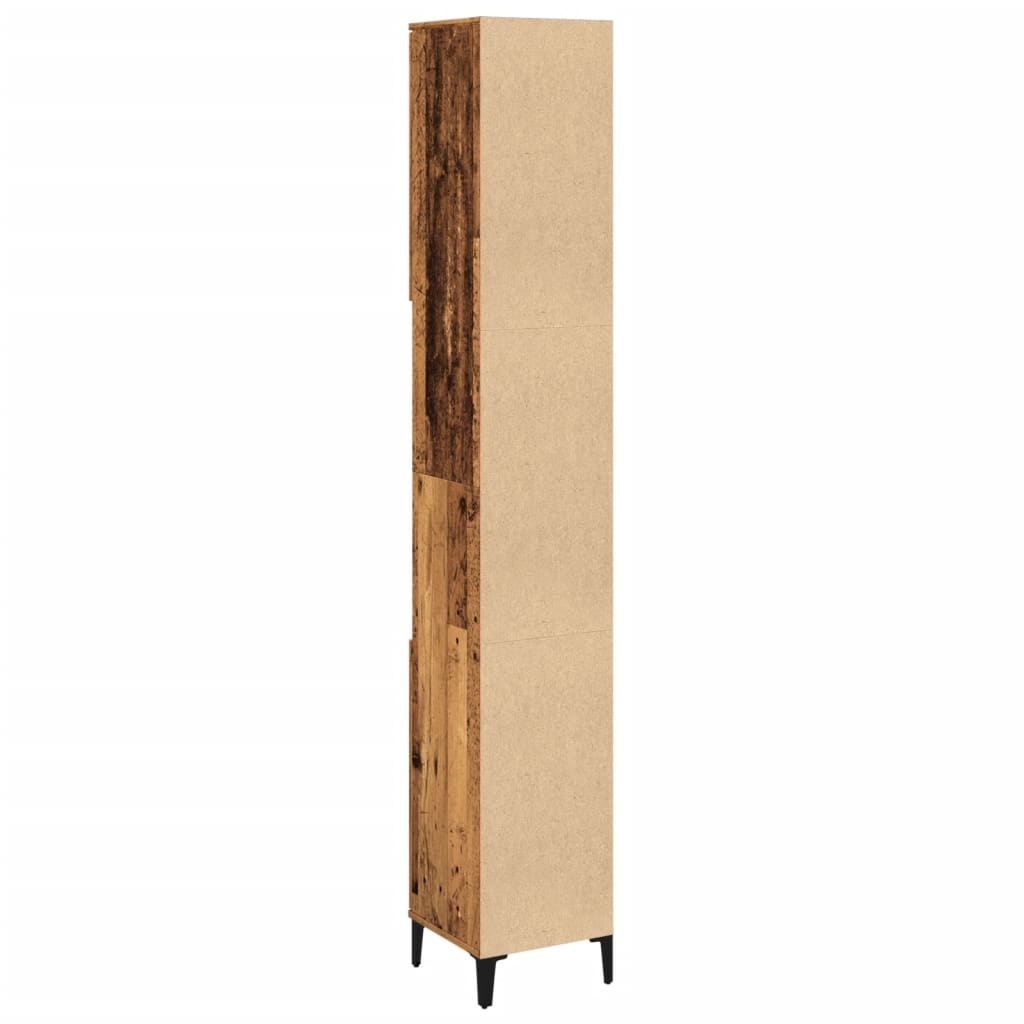 Bathroom cabinet old wood look 30x30x190 cm wood material
