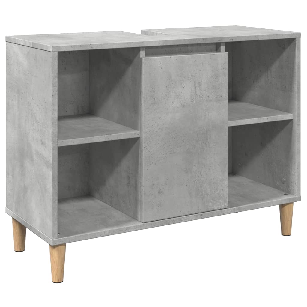 Bathroom cabinet concrete gray 80x33x60 cm made of wood