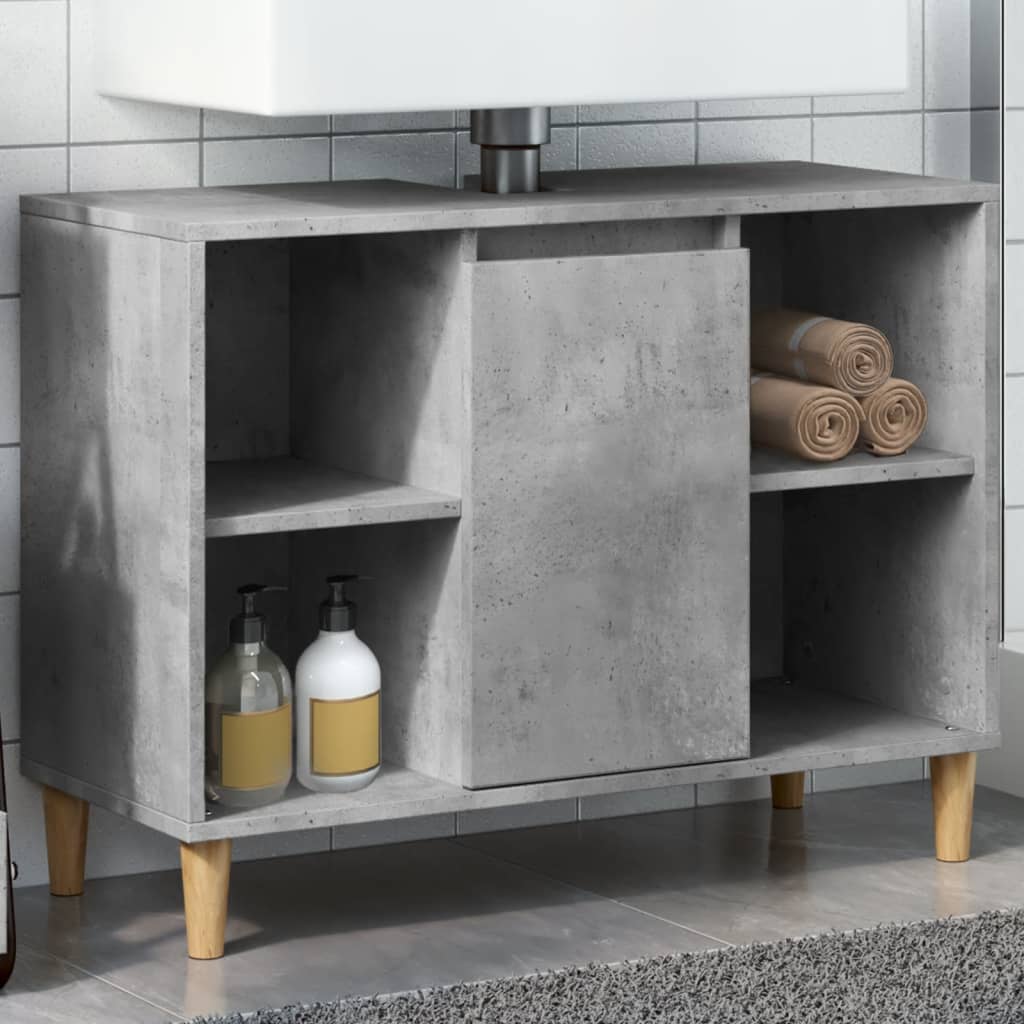 Bathroom cabinet concrete gray 80x33x60 cm made of wood