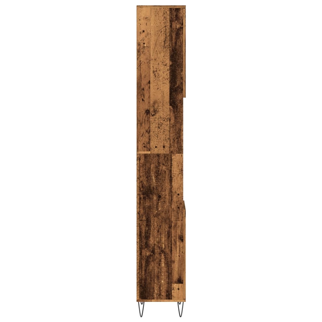 Bathroom cabinet old wood look 30x30x190 cm wood material