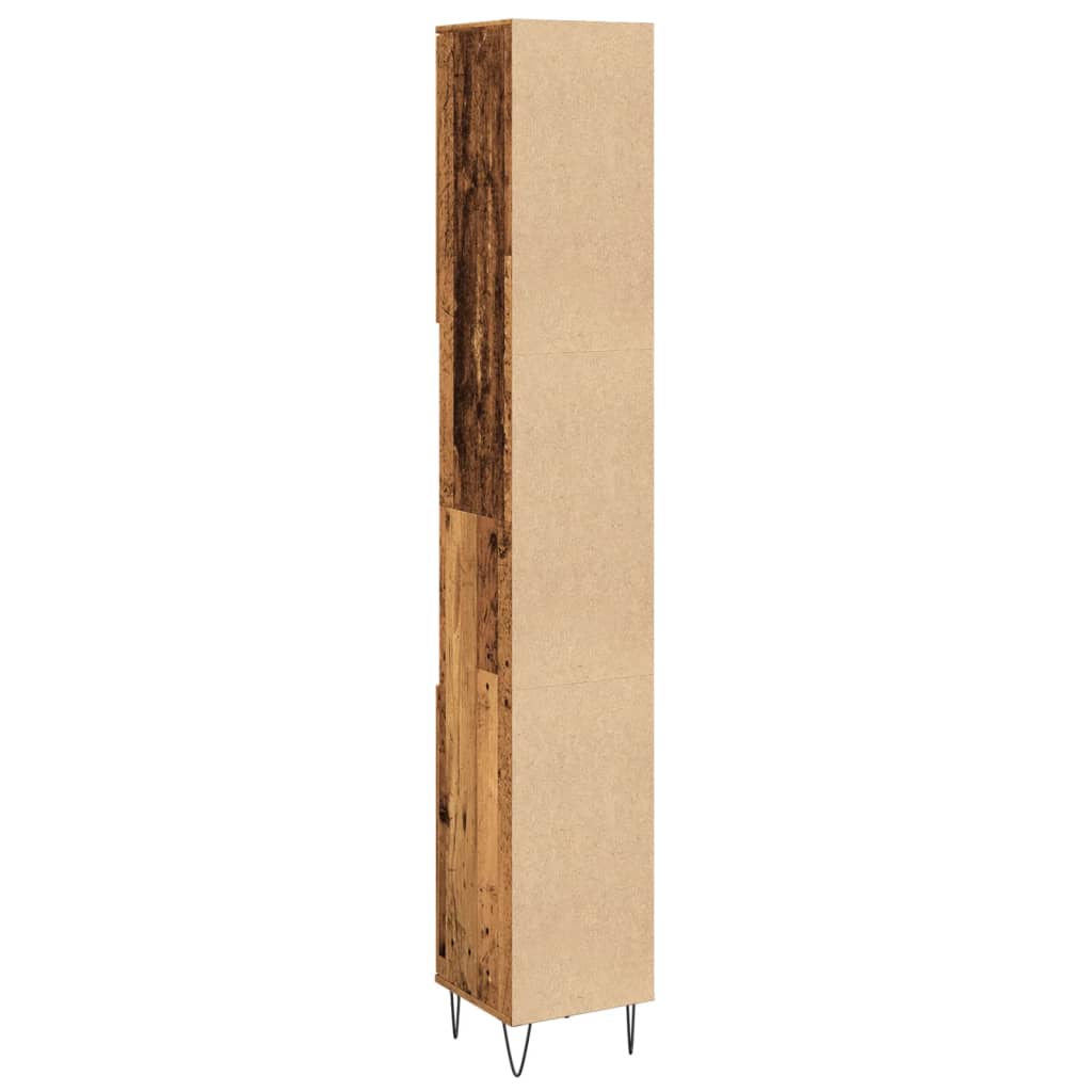 Bathroom cabinet old wood look 30x30x190 cm wood material