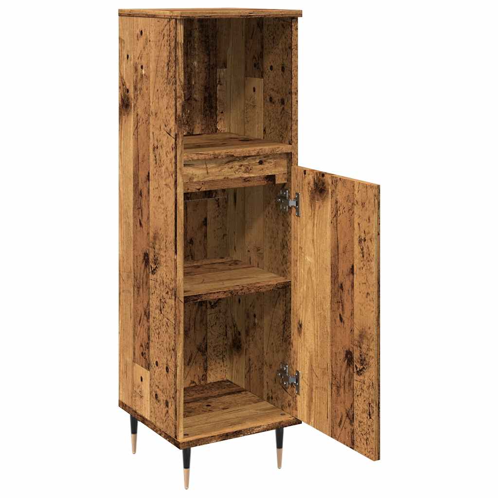 Badschrank Altholz-Optik 30x30x100 cm Holzwerkstoff