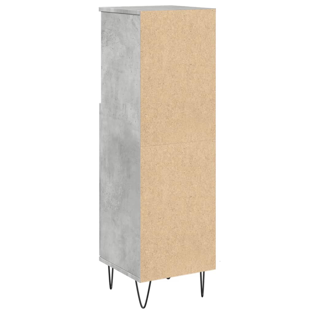 Bathroom cabinet concrete gray 30x30x100 cm made of wood