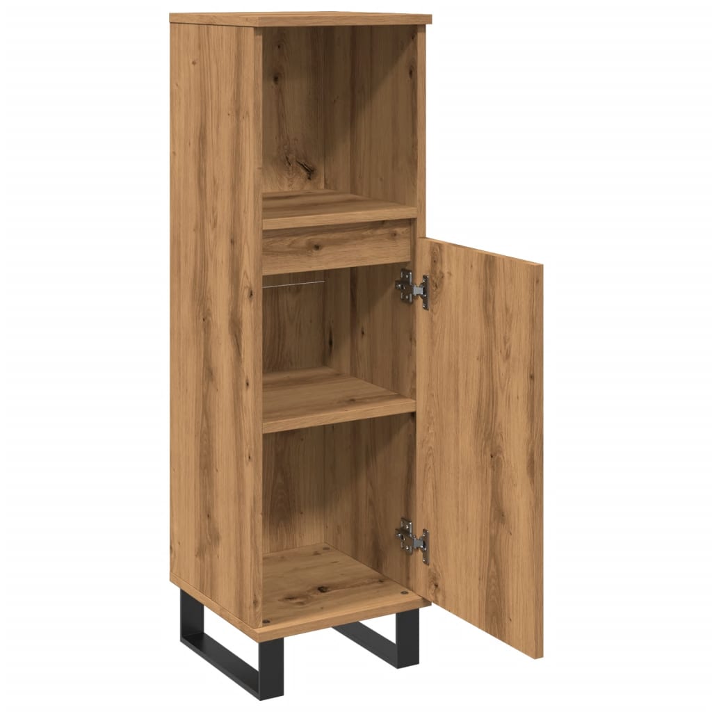 Artisan oak bathroom cabinet 30x30x100 cm wood material