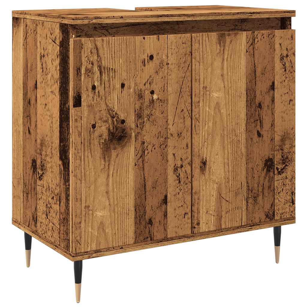 Badschrank Altholz-Optik 58x33x60 cm Holzwerkstoff