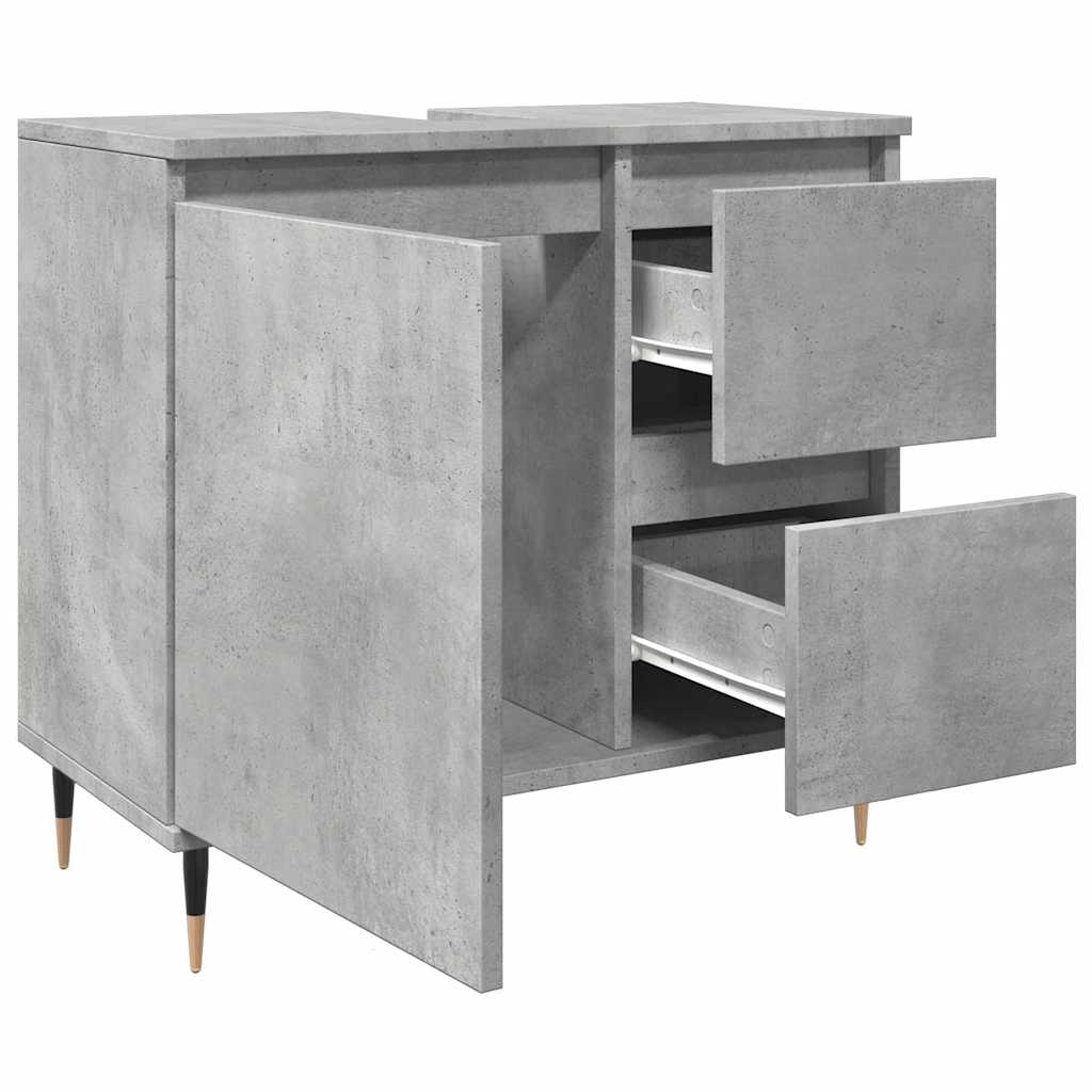 Bathroom cabinet concrete gray 65x33x60 cm made of wood material