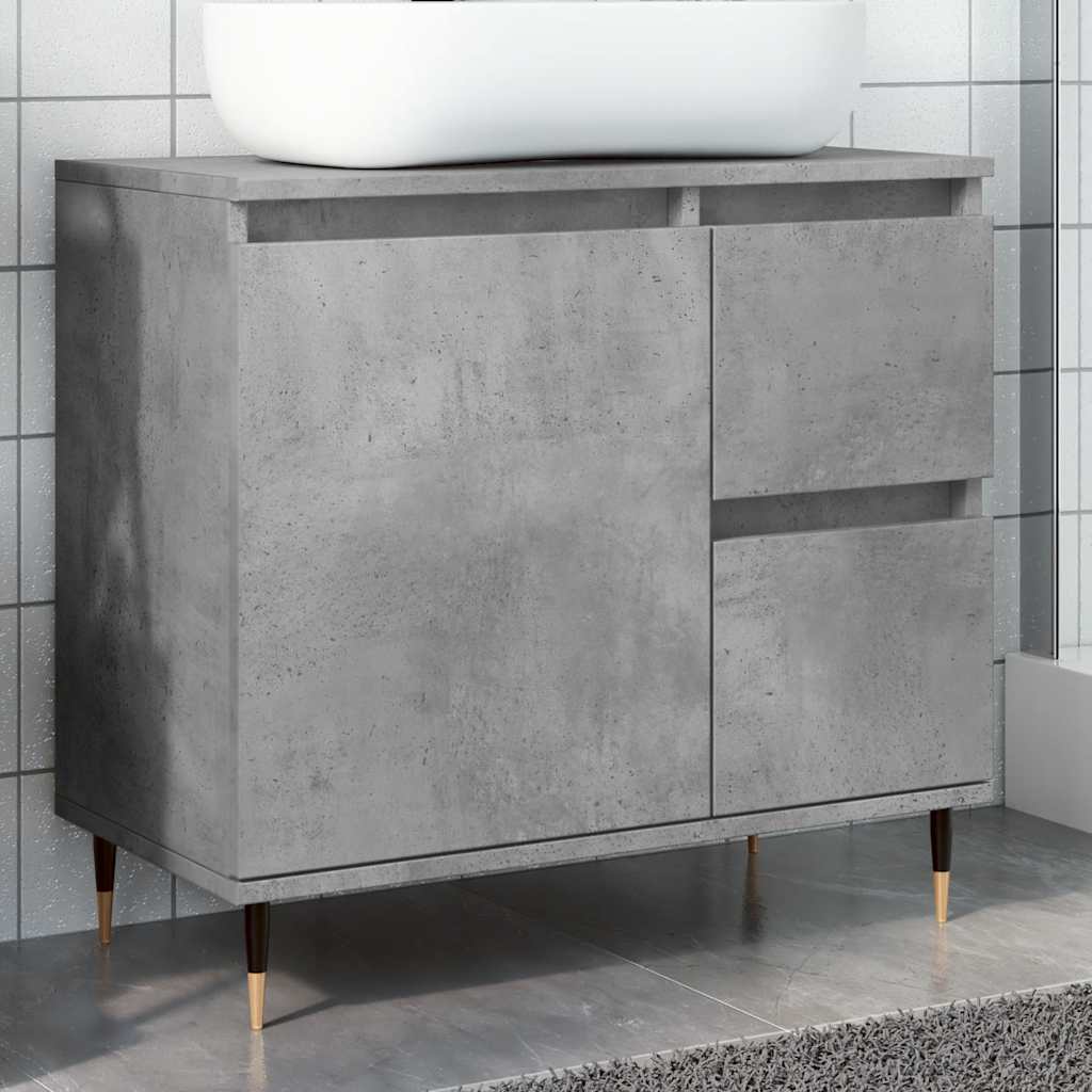 Bathroom cabinet concrete gray 65x33x60 cm made of wood material