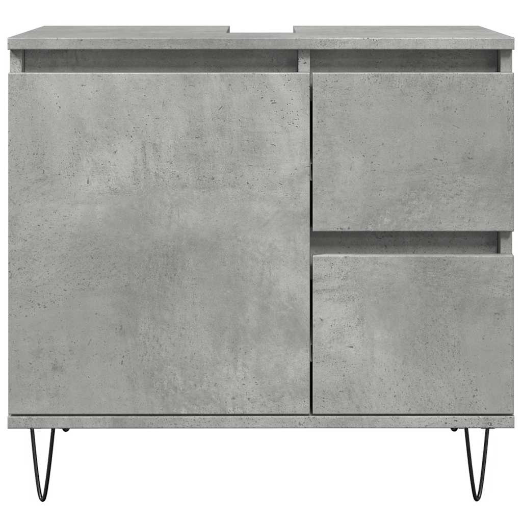 Washbasin base cabinet concrete grey 65x33x60 cm wood material