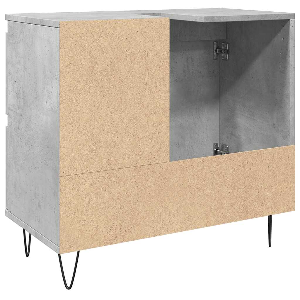 Washbasin base cabinet concrete grey 65x33x60 cm wood material