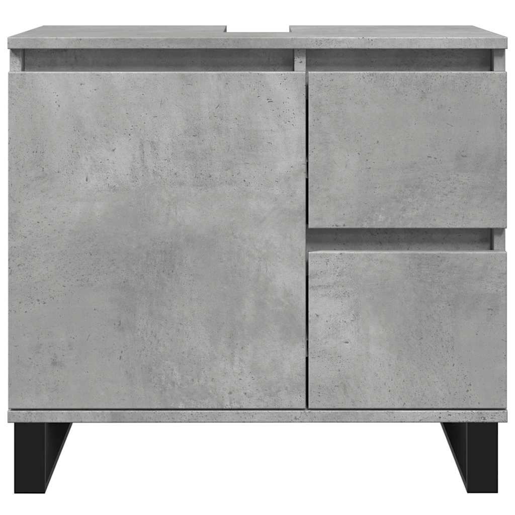 Waschbeckenunterschrank Betongrau 65x33x60 cm Holzwerkstoff