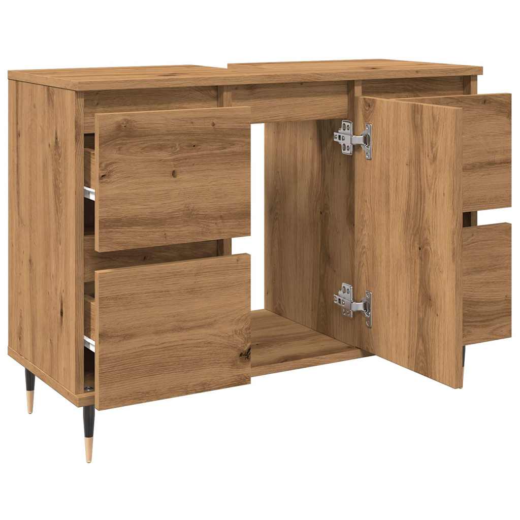 Badschrank Artisan-Eiche 80x33x60 cm Holzwerkstoff