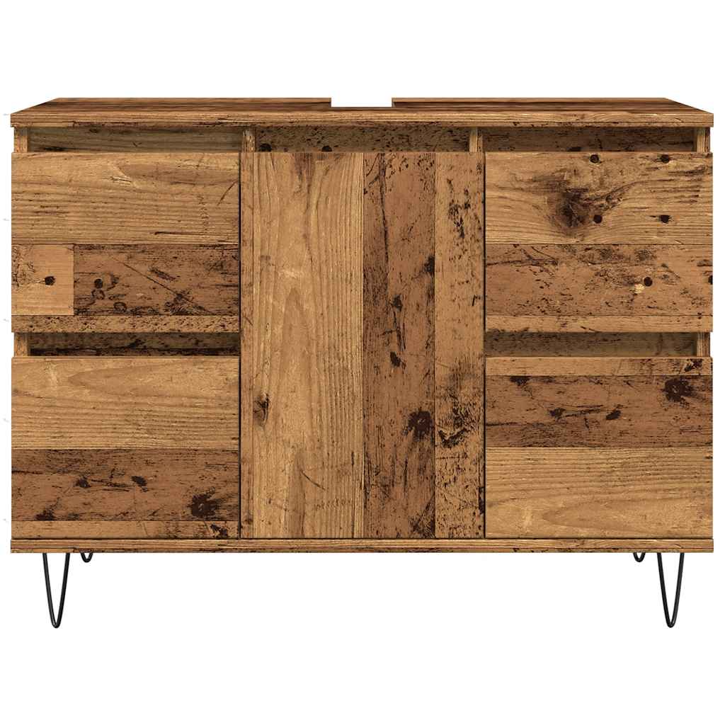 Bathroom cabinet old wood look 80x33x60 cm wood material