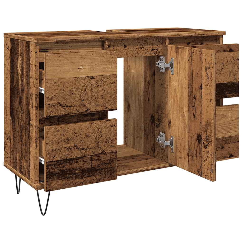 Bathroom cabinet old wood look 80x33x60 cm wood material