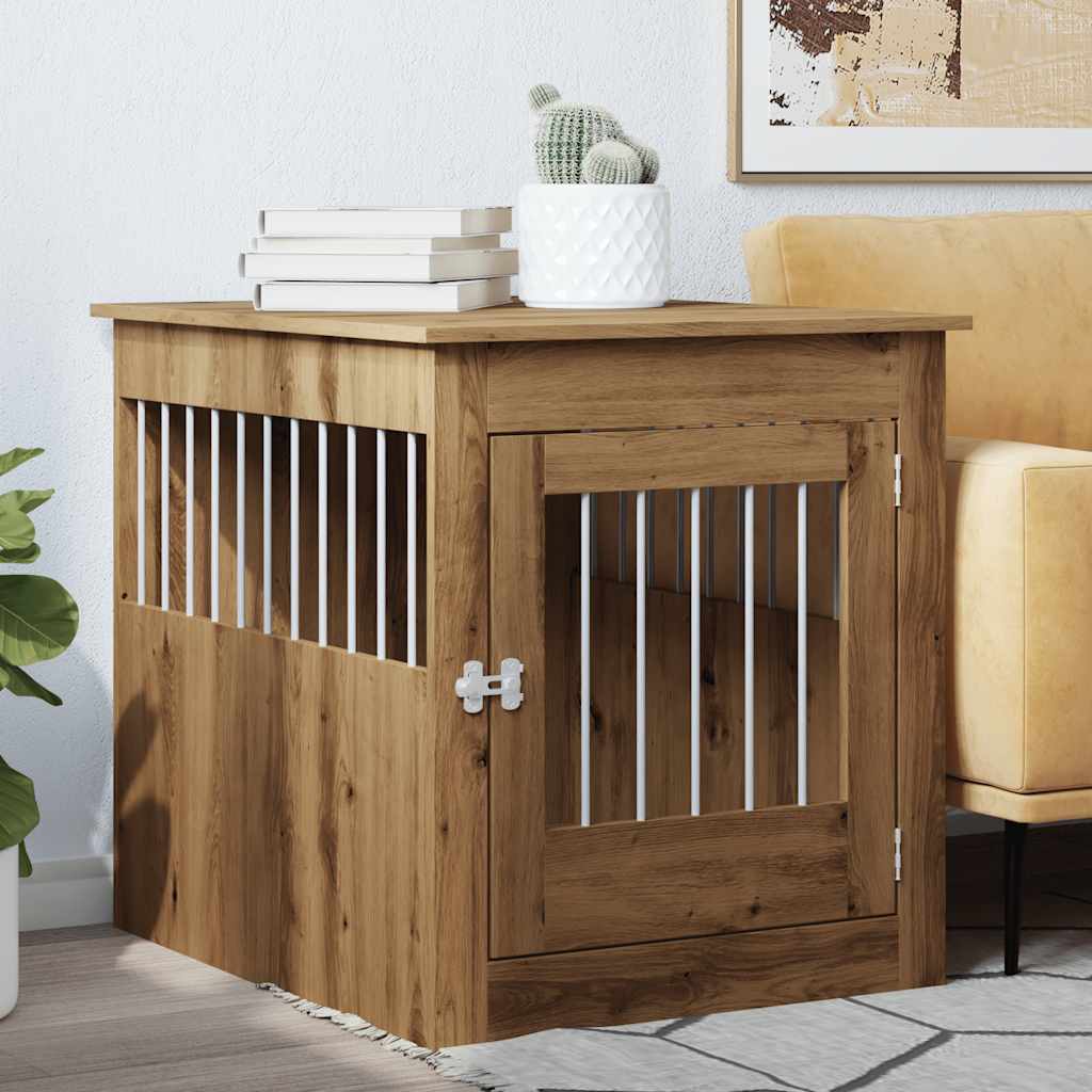 Dog cage in Artisan Oak furniture style 64.5x80x71 cm