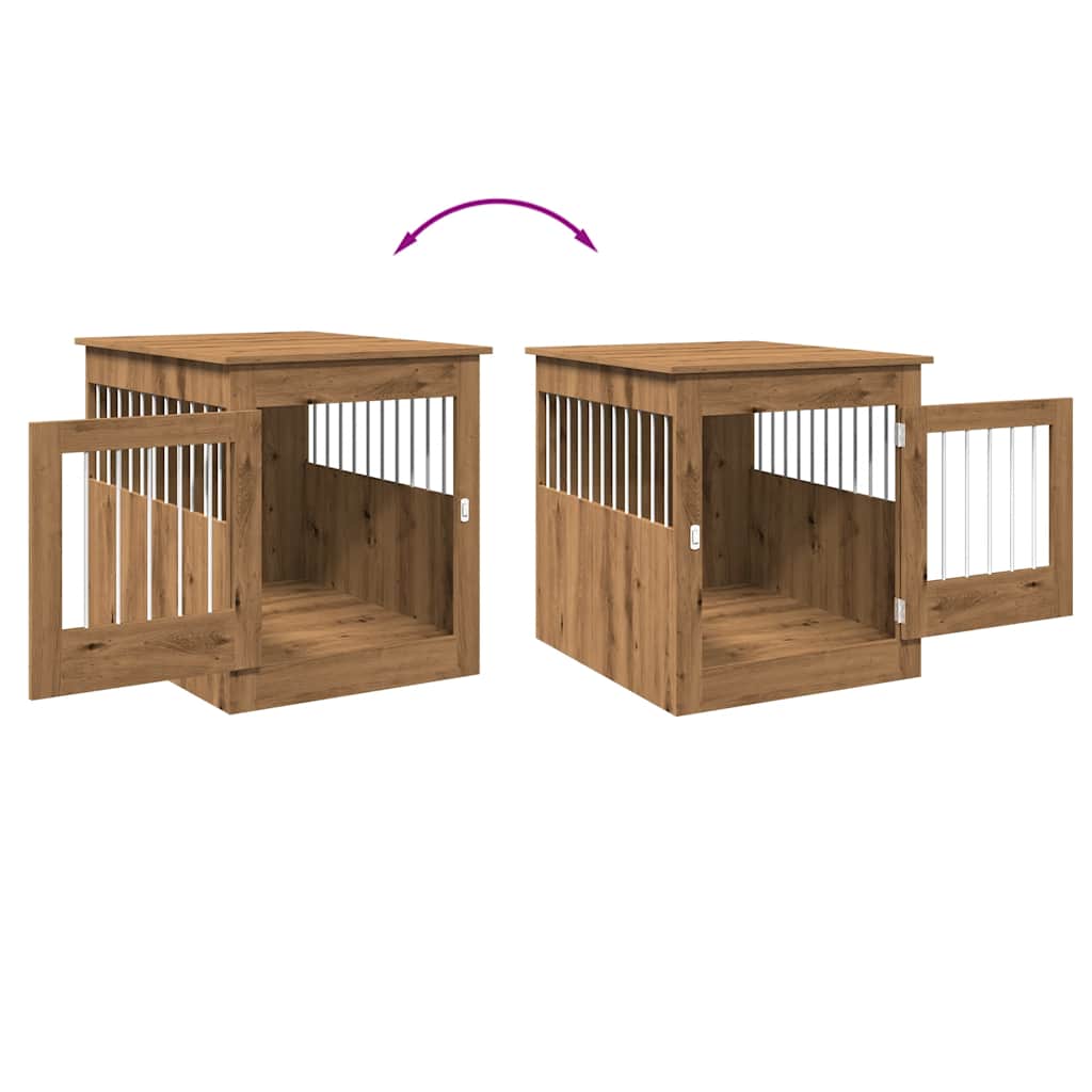 Dog cage in Artisan Oak furniture style 64.5x80x71 cm