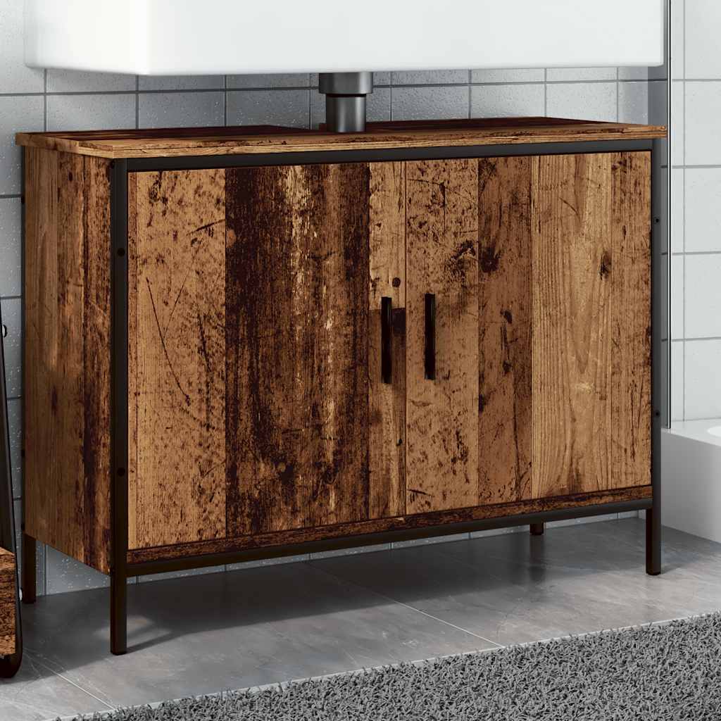 Washbasin cabinet old wood look 80x30x60 cm wood material
