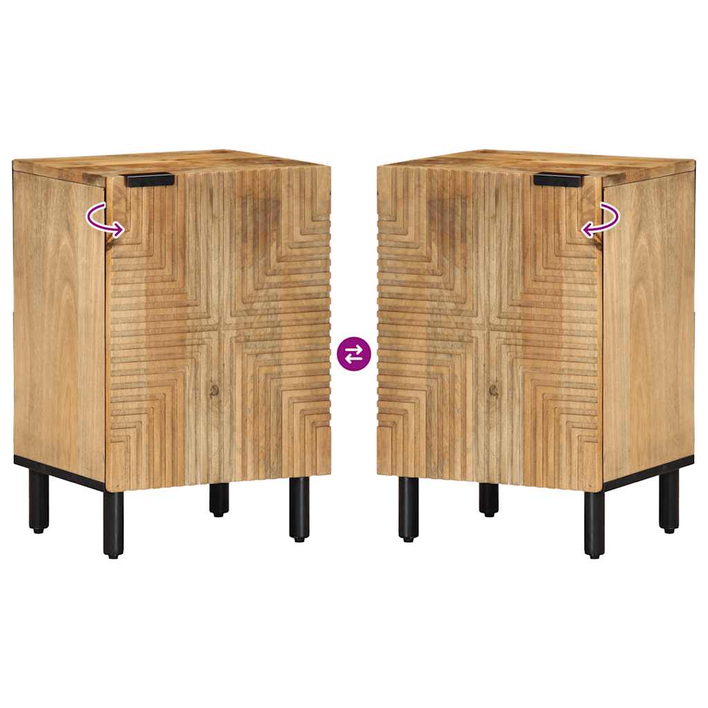 Badschrank Braun 38x33,5x58 cm Massivholz Mango
