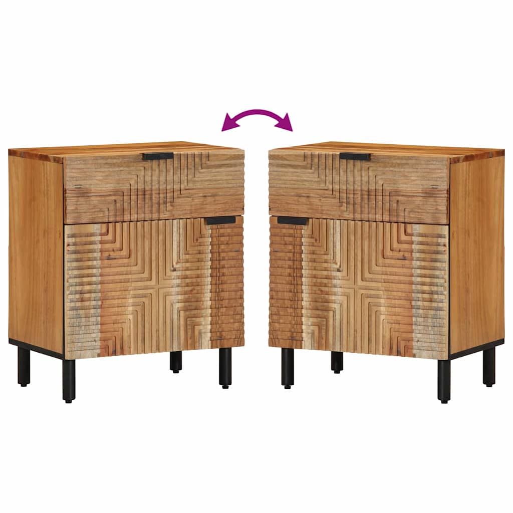 Nachttisch Braun 50 x 33 x 60 cm Akazie Massivholz