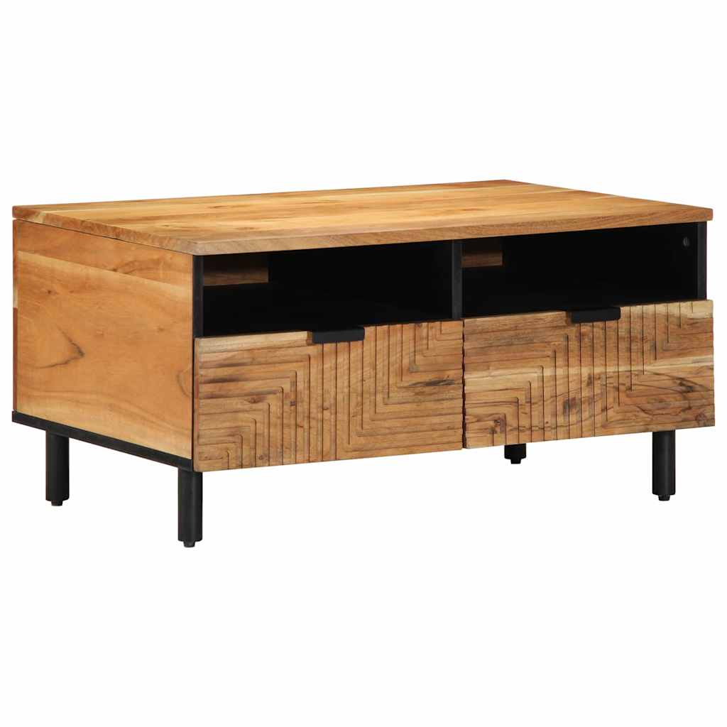 Couchtisch with Drawer Braun 80 x 54 x 40 cm Akazie Massivholz