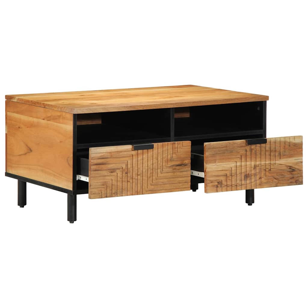 Couchtisch with Drawer Braun 80 x 54 x 40 cm Akazie Massivholz