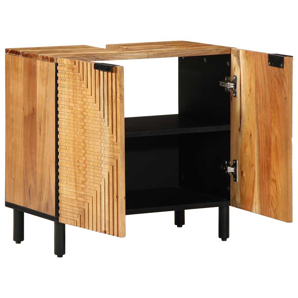 Waschbeckenschrank Braun 62 x 33 x 58 cm Massivholz Akazie