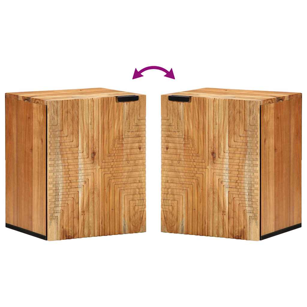 Badezimmer-Hängeschrank mit Regal Braun Massivholz Akazie