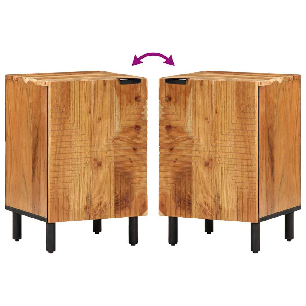 Badschrank mit Regal Braun 38 x 33.5 x 58 cm Massivholz Akazie