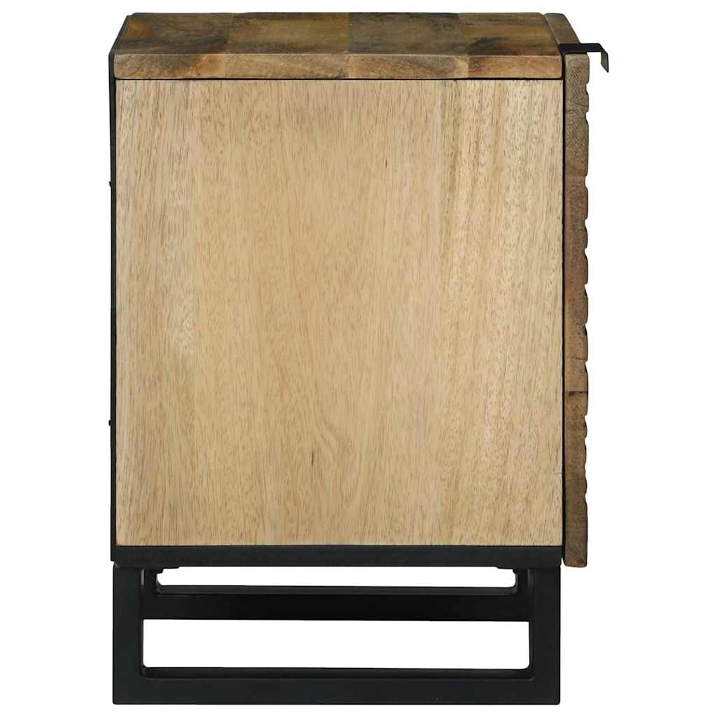 Nachttisch 2 pcs Braun 40 x 33 x 46 cm massives Mangoholz