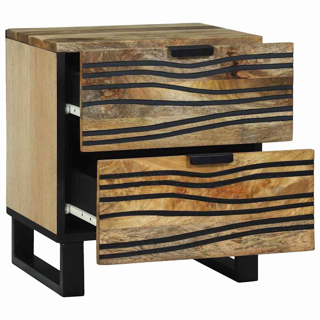 Nachttisch 2 pcs Braun 40 x 33 x 46 cm massives Mangoholz