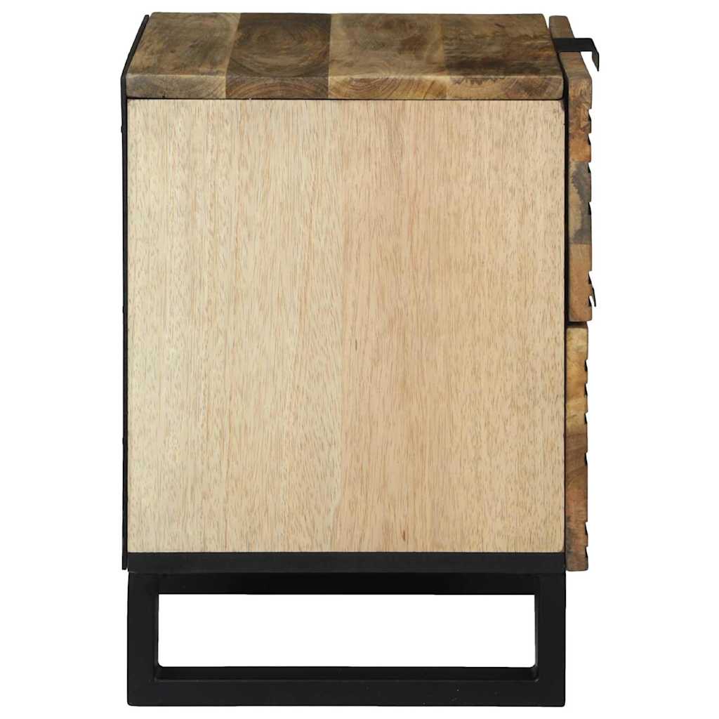 Nachttisch 2 pcs Braun 40 x 33 x 46 cm massives Mangoholz