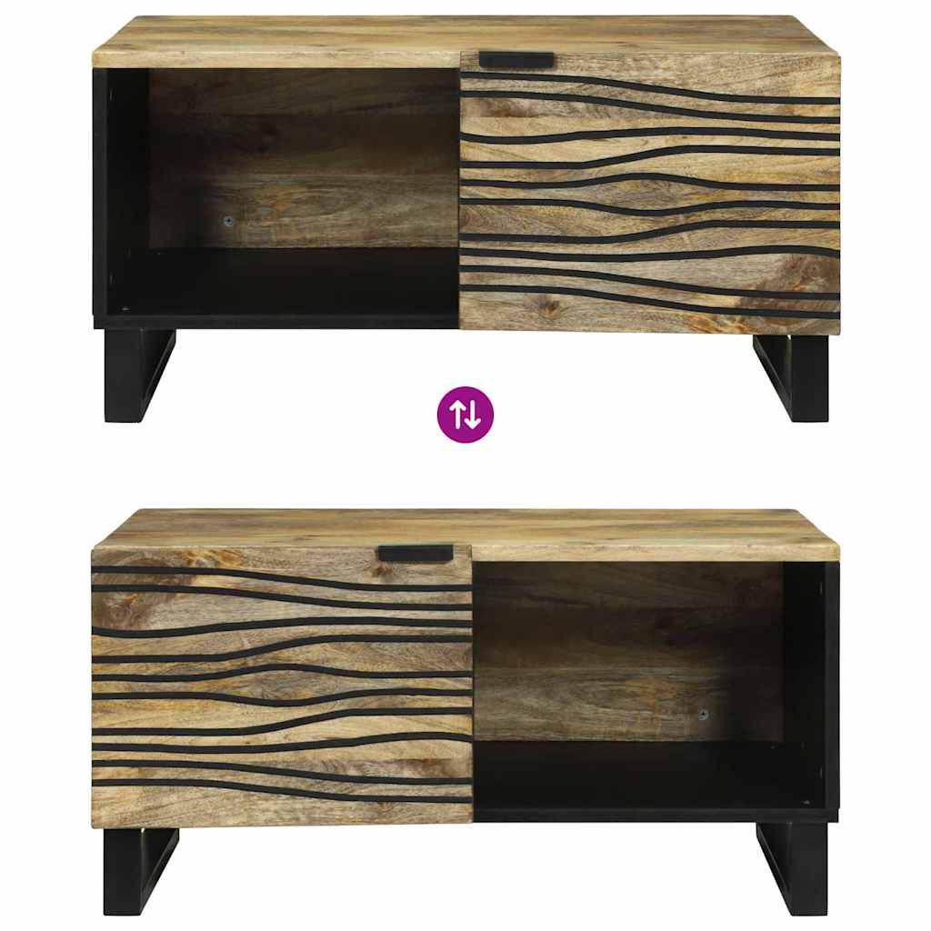 Couchtisch Braun 80 x 50 x 40 cm massives Mangoholz