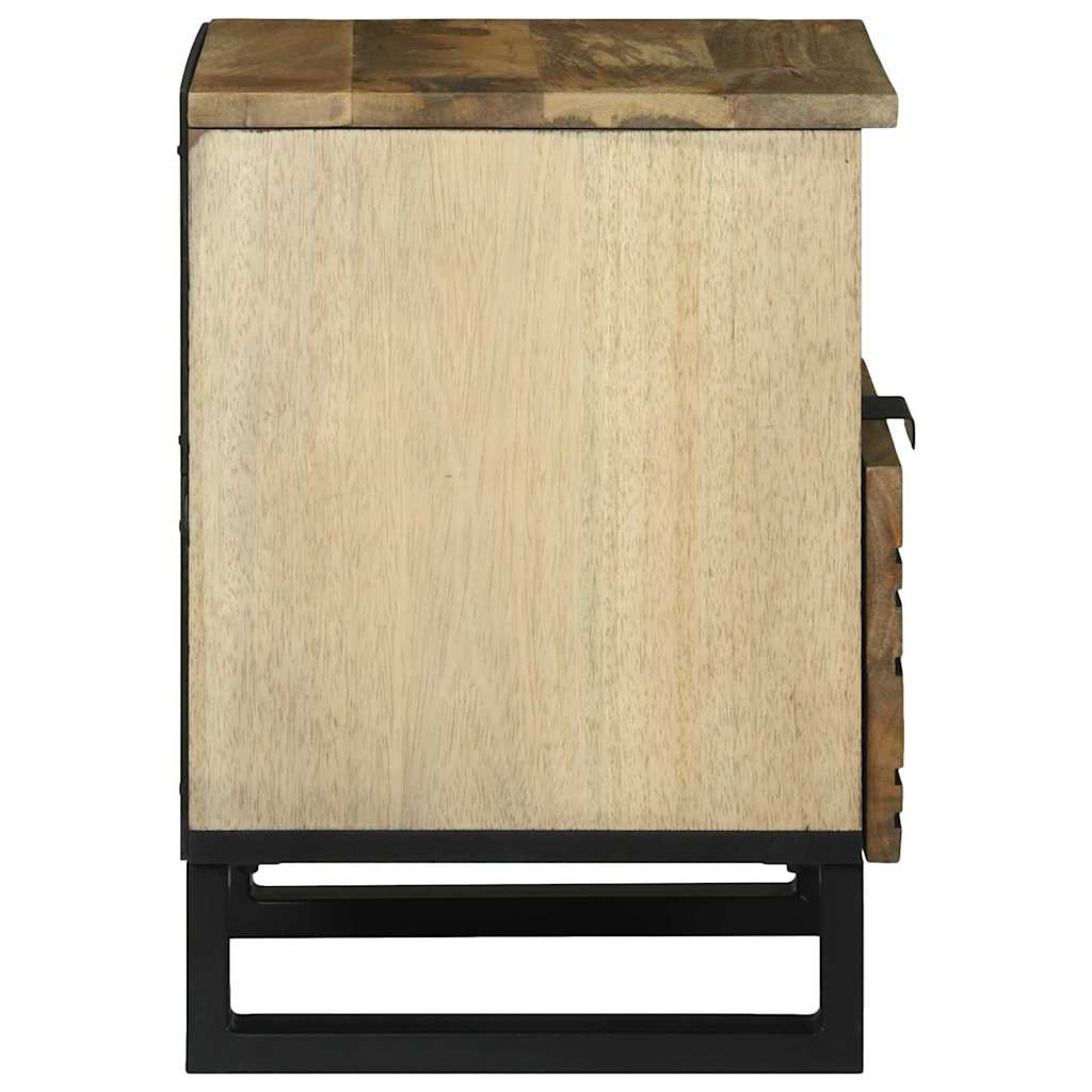 Nachttisch Braun 40 x 33 x 46 cm massives Mangoholz