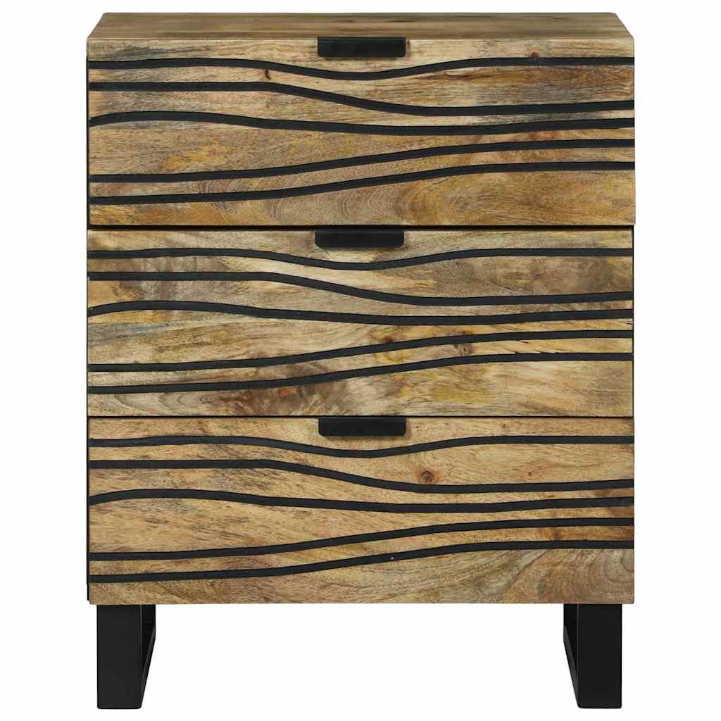 Nachttisch Braun 50 x 33 x 60 cm massives Mangoholz