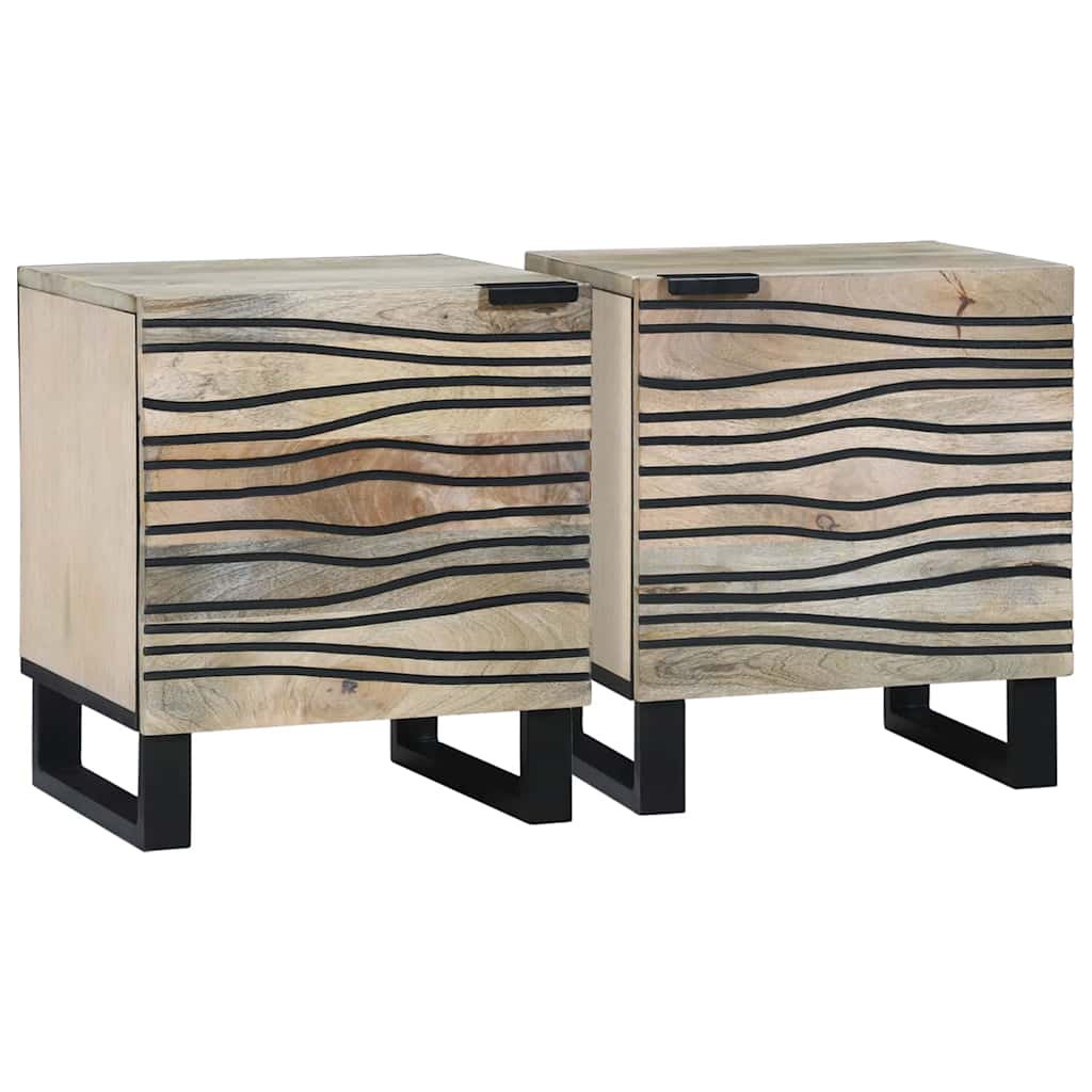 Nachttische 2 pcs Natur 40 x 33.5 x 46 cm