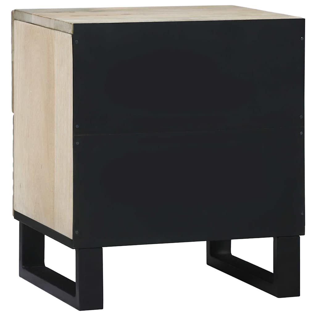 Nachttisch 2 pcs Weiß und Schwarz 40 x 33 x 46 cm