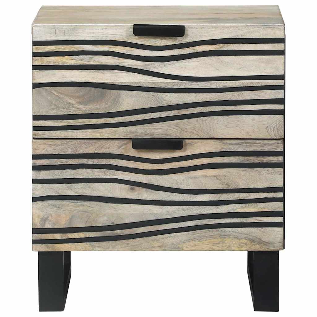 Nachttisch 2 pcs Weiß und Schwarz 40 x 33 x 46 cm