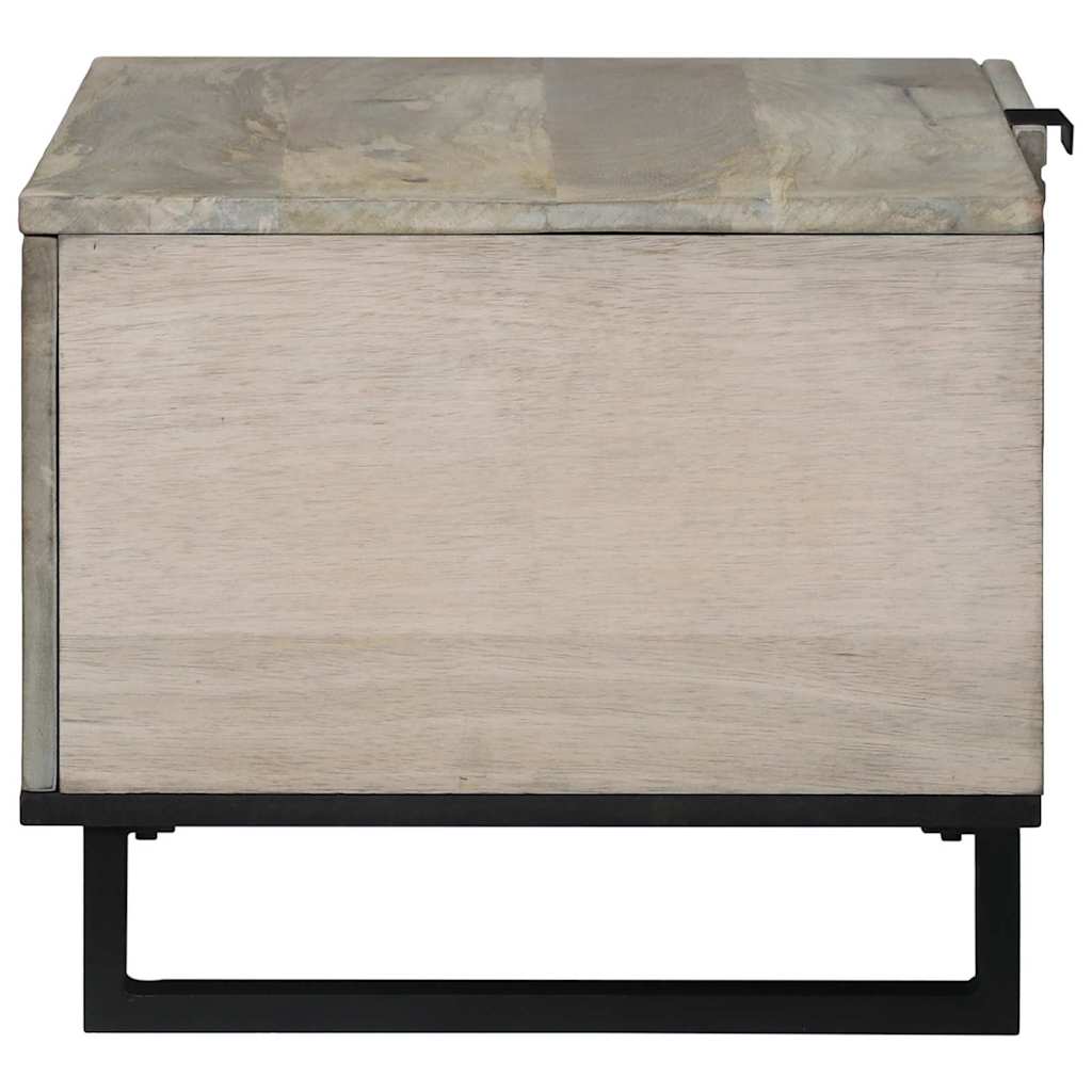 Couchtisch Weiß, Schwarz 80 x 50 x 40 cm massives Mangoholz