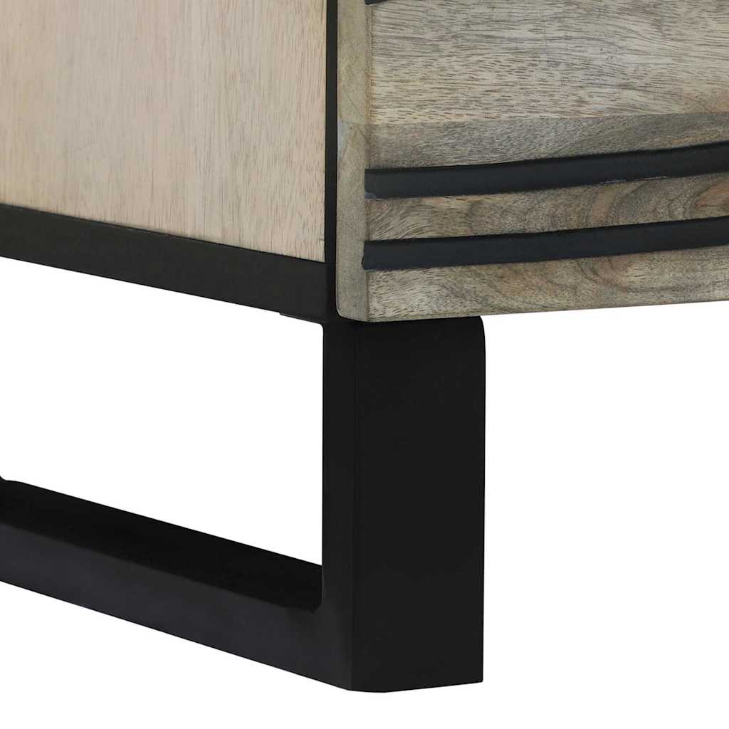 Nachttisch 2 pcs Weiß und Schwarz 40 x 33 x 46 cm