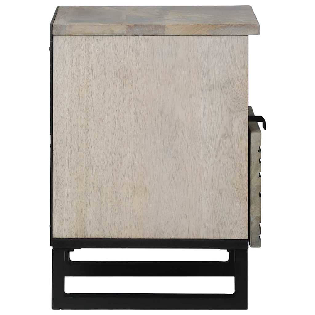 Nachttisch 2 pcs Weiß und Schwarz 40 x 33 x 46 cm