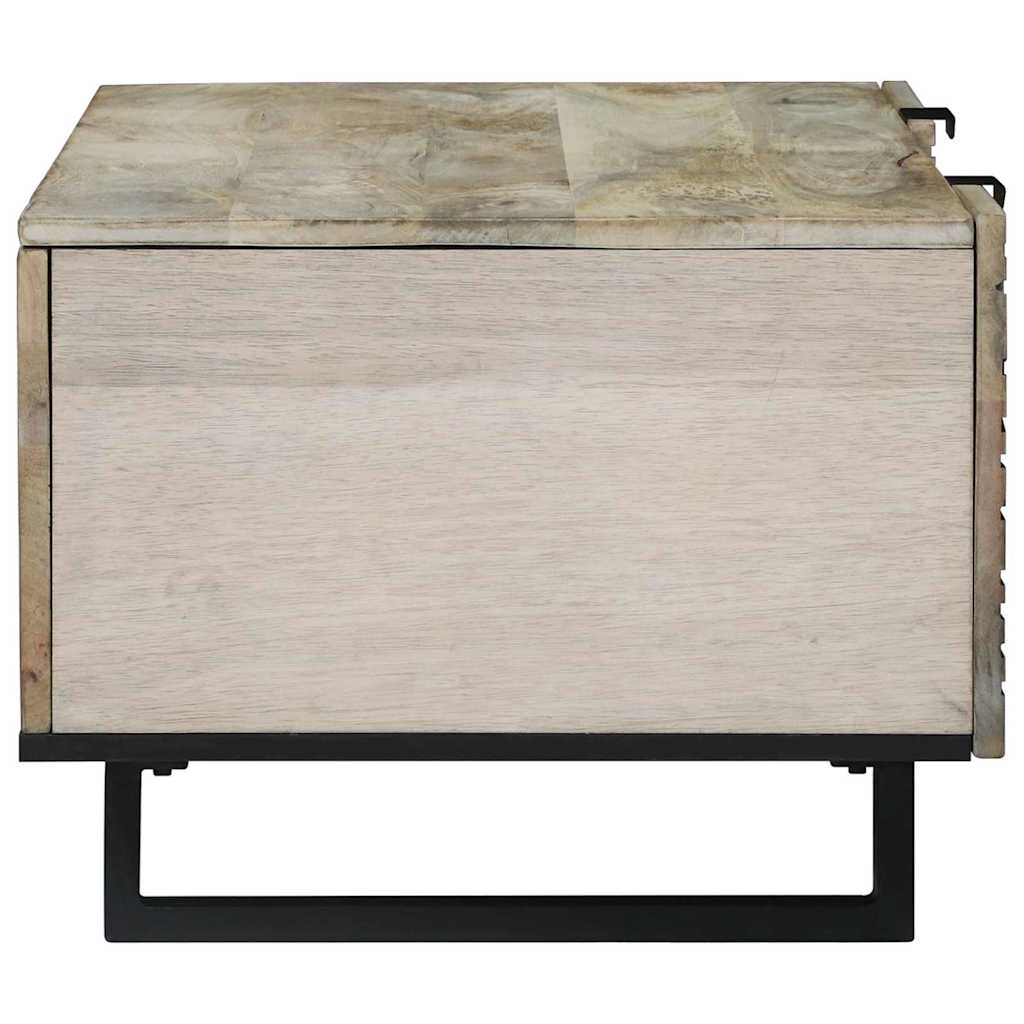 Couchtisch Weiß, Schwarz 100 x 54 x 40 cm massives Mangoholz