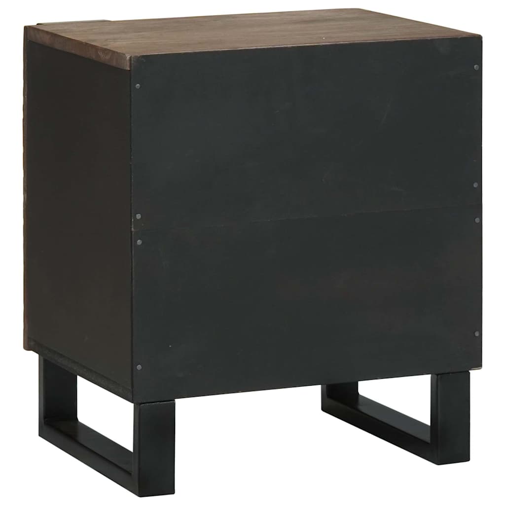 Nachttisch 2 pcs Walnuss 40 x 33 x 46 cm massives Mangoholz
