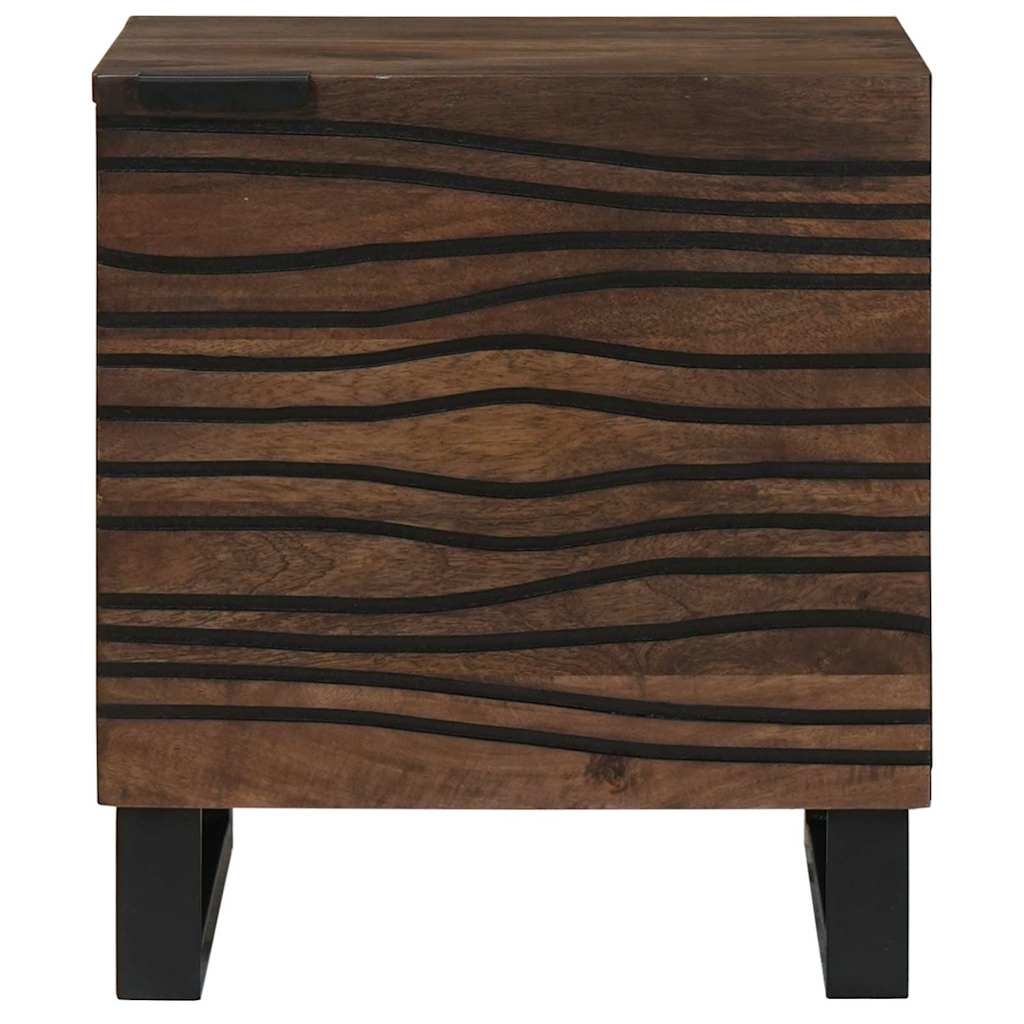 Nachttisch 2 pcs Walnuss 40 x 33 x 46 cm massives Mangoholz